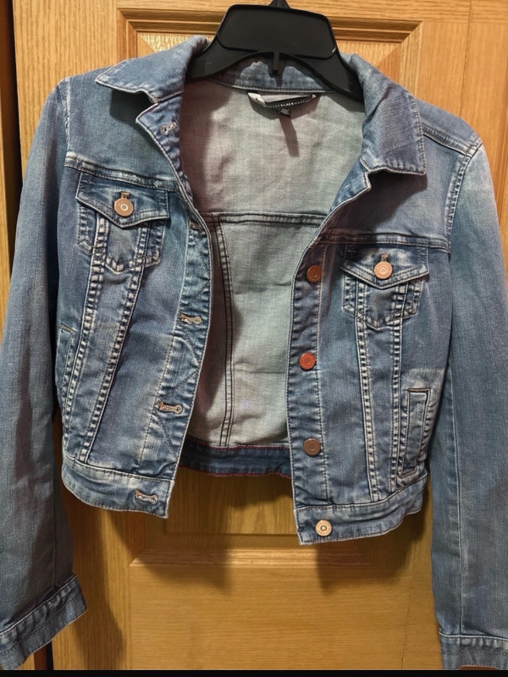 White House Black Market Light Blue Denim Jean Jacket